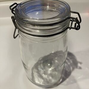 Glass Storage Jar with Metal Clip